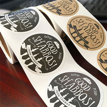 3" round good Shabbos stickers