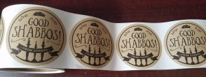 3" round good Shabbos stickers